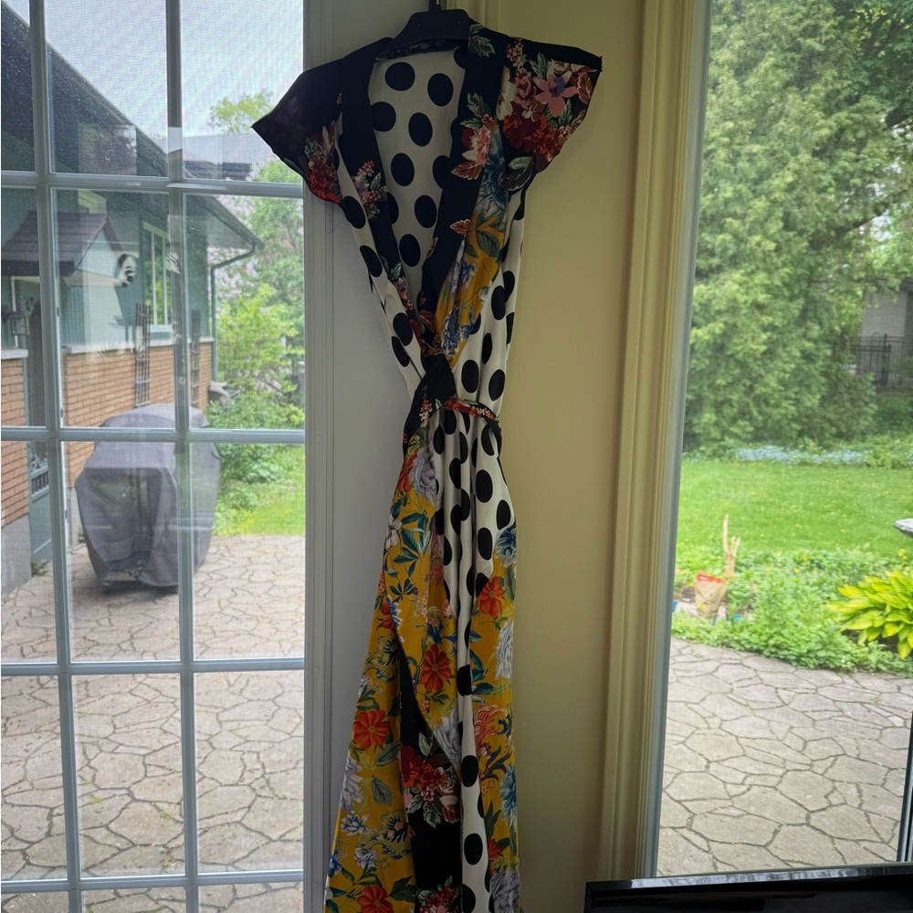 Zara Floral and Polka Dot Midi Dress